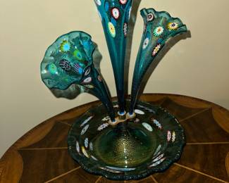 art glass epergne