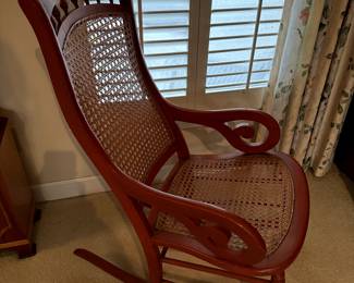 Vintage Victorian Caned Lincoln Sewing Rocker