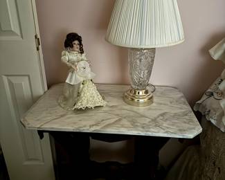Eastlake Parlor Table With Marble Top