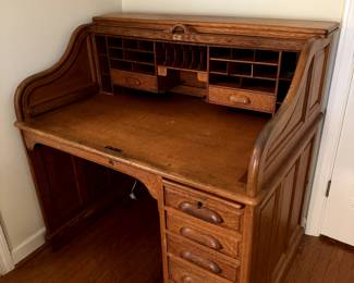 Antique Oak Roll Top Desk