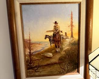 Ted Long Framed, Matted, and Signed Oil Painting