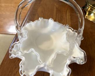 Vintage Fenton Silver Crest Bride’s Basket