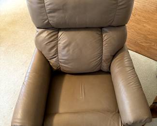 Taupe Leather - Look Manual Rocker/Recliner