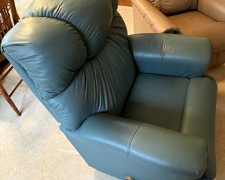 Sage Green Leather - Look Manual Rocking Recliner