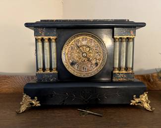 Antique Seth Thomas Six Column Adamantine Mantle Clock