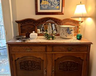 Antique Tiger Oak Buffet