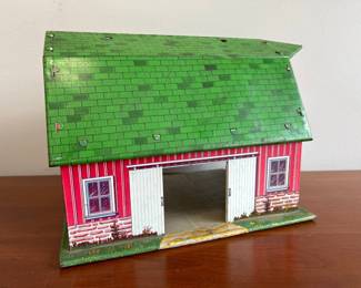 Lot 2918 Vintage Tin Litho HappiTime Barn