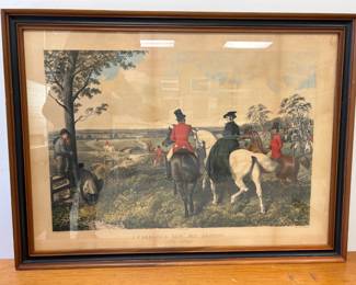 Lot 7460 Vintage Fox Hunting Art Print The Start by J. West Giles