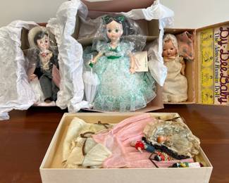 Lot 7481 Vintage Madame Alexander Dolls Doll Clothes Gone with the Wind Rhett Butler Miss Scarlett DyDee Almost Human Doll