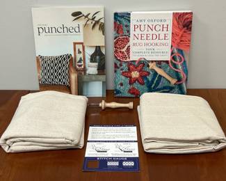 Lot 2914 Punch Needle Rug Hooking Supplies Needle Books Monks Cloth Crafting