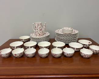 Lot 7464 Copeland Spode China Dishes Rosebud Chintz Fairy Dell Plates Teacups Cream Soup Bowls