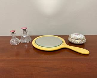 Lot 7513 Vintage Perfume Bottles Limoges Trinket Dish Hand Mirror