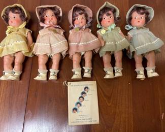 Lot 7501 Madame Alexander Dionne Quintuplet Dolls