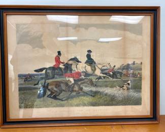 Lot 7459 Vintage Fox Hunting Art Print The Run by J. West Giles
