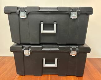 Lot 8300 Qty 2 23 Gallon Sterlite Bins with Locks Wheels