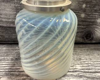 Uranium, white opalescent ceiling light shade