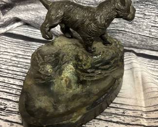 Vtg scottie dog pop metal ash tray