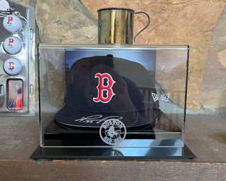 David Ortiz "Big Papi" autographed Boston Red Sox Baseball hat Psa COA with acrylic case