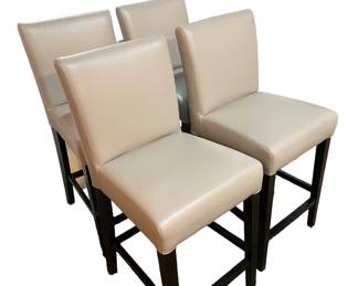 $800 USD     4 Gray Pewter Leather Crate & Barrel Low Counter Stools EK221-10     Pewter grey bicast leather with soft, pebbled texture and double saddle-stitch detailing wraps the classic Parsons-style lines of our Lowe bar stool. Long and lean, the handsome Lowe bar stool offers a roomy, cushioned tight seat and back perfectly proportioned to the frame's slim ebony-stained legs. The Lowe Pewter Leather Bar Stool is a Crate and Barrel exclusive.

Dimensions: 17 x 39 x 39"H  S=26

Condition: Very good condition. Like New.

Local pick up Merrifield, VA.  Contact us for shipper suggestions.     https://goodbyhello.com/products/copy-of-4-crate-barrel-silver-counter-stoold-ek221-9?_pos=6&_sid=cb561db5b&_ss=r