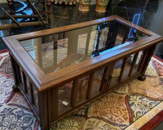 display case wood and glass coffee table