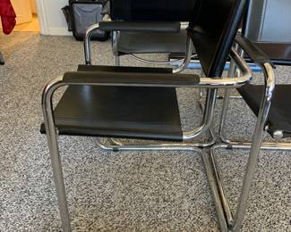 Italian leather and chrome chairs