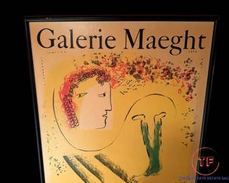 1969 Galerie Maeght CHAGALL Framed and Matted Exhibition Poster