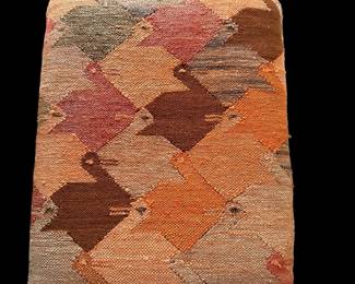 Vintage ETHAN ALLEN Foot Stool with Vintage Duck Fabric