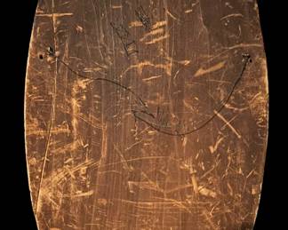 Antique Pyrography Plaque of Woman Golfing