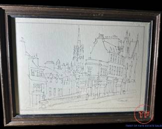 Framed Street Scene Art