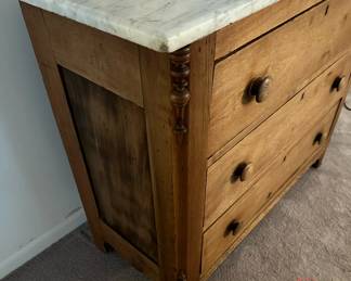 Antique Marble Topped Chest of Drawers