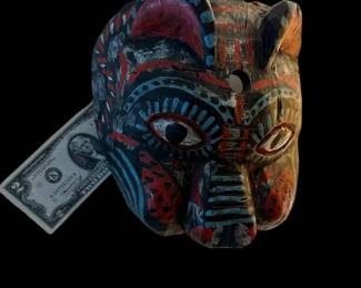 Carved and Painted MEXICAN Style Folk Art Animal Dance Mask