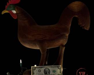 Vintage Folk Art Hand Carved Rooster