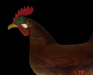 Vintage Folk Art Hand Carved Rooster