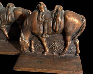 Vintage VERONA Bronze Saddled Horse Bookends