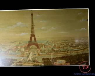 Antique Hand Colored PARIS Photo in Eastlake Frame