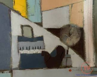 MILTON WOLSKY Original Oil on Board "Bertoia Bauble" 1981