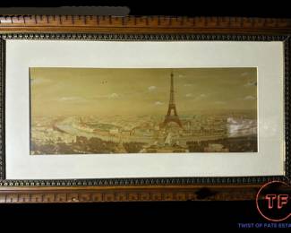 Antique Hand Colored PARIS Photo in Eastlake Frame