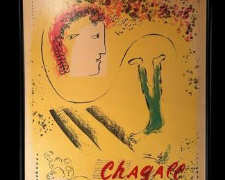 1969 Galerie Maeght CHAGALL Framed and Matted Exhibition Poster
