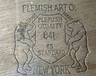 Flemish Art Co. NY Pyrography Plaque of a Native American Indian Maiden c1905