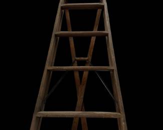 Antique 15' Apple Picking Wooden Ladder
