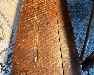 Antique ADIRONDACK Old Hickory Style Log Table with Split Log Benches