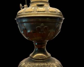 P&A ROYAL Converted Antique Brass Oil Lamp