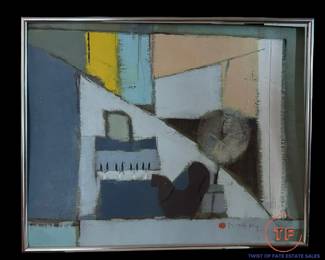 MILTON WOLSKY Original Oil on Board "Bertoia Bauble" 1981