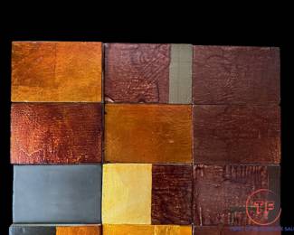 STEVE JOY "Anegada Night Painting II" Painted Mixed Media Wood Cube Wall Art