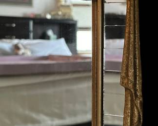 Large Gilt Wood Carved Floral Tassels and Drapery Louis XVI Style Console Wall Mirror