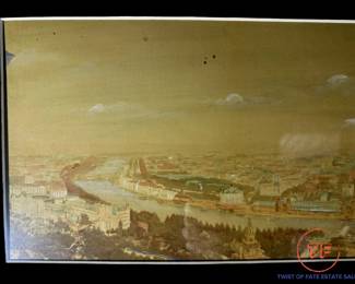 Antique Hand Colored PARIS Photo in Eastlake Frame