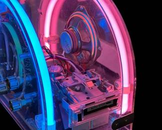 Vintage 1980's Neon See Thru AM/FM Radio