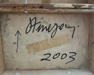 STEVE JOY "Anegada Night Painting II" Painted Mixed Media Wood Cube Wall Art