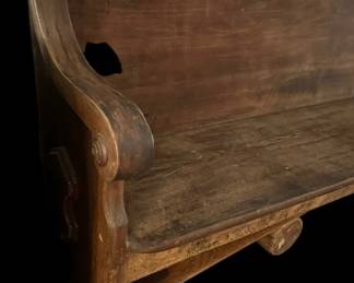 Hand Carved Antique Large Church Pew