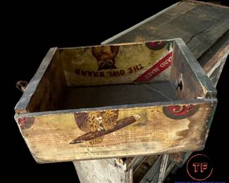 Antique Distressed Spice Cabinet with Reclaimed Cigar Box Drawers